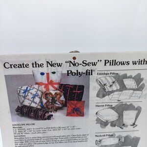 Vintage Poly-fil Craft Patterns, No Sew Pillows Instruction Sheet, Fairfield